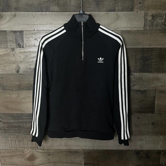 SOLD Adidas Originals Womens Half Zip Sweatshirt M - Picture 2 of 3